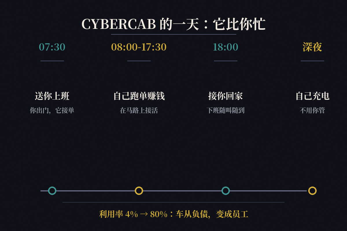 Cybercab的一天：它比你忙